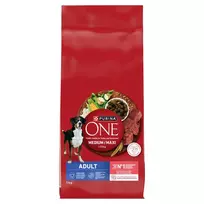 PURINA One Adult Medium/Maxi Rich in beef with rice - sausas maistas šunims - 12kg