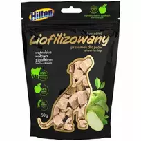 HILTON Freeze-dried treats with with beef liver and apple - skanėstas šuniui - 50g