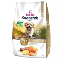 GOLD DOG Snocerek Grain Free Small breeds jautiena ir lašiša, bulvė - sausas maistas šunims - 4kg