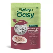 OASY Natury Soft Jelly Tuna with shrimp - šlapias kačių maistas - 70g