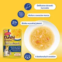 INABA CAT Dashi Delights Šilkinis sultinys Vištiena su lašiša - skanėstas katėms - 40g