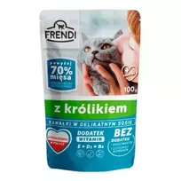 FRENDI Gabalėliai padaže su triušiena - drėgno kačių ėdalo - 100 g
