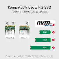 USB-C to PCIe/NVMe M.2 SSD 10Gbps Dual Bay Enclosure with Offline Clone