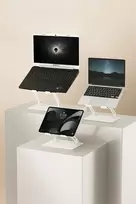 MEDIA-TECH Nešiojamojo kompiuterio stovas – Laptop Stand MT2661W (baltas)