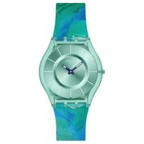 SWATCH PAINTED PARADISE series quartz movement 30 meters waterproof unisex Swiss watch 34mm green dial biosource material case silicone strap SS08G111 žalia