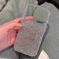 Bling Orange Full Diamond Phone Cases For iPhone 17 11 12 13 14 15 16 Pro Max Air 16e 17e Plus Luxury Glitter Rhinestone Cover For iPhone 15 Pro