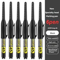 1-40Pcs 45mm Waterproof Long Head Nib Deep Hole Markers Pen Tile Carpenter Pen Multi-purpose for Woodworking Black/Blue/Red Ink black