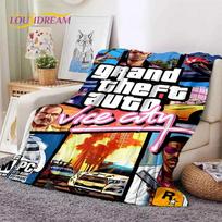 GTA žaidimo Grand Theft Auto žaidėjo minkšti pledai, šildantis metamas pledas, patogus pledas iškylai, lovoms, sofai, namams, miegamajam, dovana Size: 75*100cm, Weight: 230 GSM black