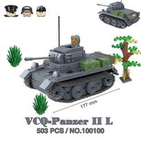 Military Tanks Tiger PanzerVI Sherman T34 US Army Quan Guan WW2 War Soldier Figure Model Building Block Brick kid Children Toys