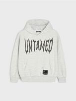 Sinsay - Oversize hoodie džemperis su spauda - šviesiai pilka