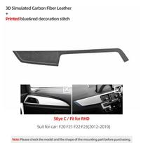 Dashboard Panel Instrument Cover Made of Alcantara For BMW F20 F21 F22 F23 1 2 Series M Sport Trim Sticker Interior Accessories PVC C RHD gray