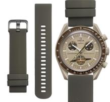 20mm Watch Band for Omega X Swatch Speedmaster MoonSwatch Easy Silicone Strap Replacement Unisex Watch Strap Brown [Ocdin] - - (20mm, Green) beige