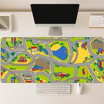 Cartoon City Traffic Map Large Mouse Pad Non Slip Rubber Extended Desk Mat For Gaming Office Keyboard Mouse Desktop Decor 800x300x2mm white
