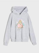 Sinsay - Oversize džemperis su gobtuvu, raštu ir viskozės priemaiša Pusheen the Cat - vidutiniškai pilka