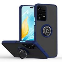 Šarvuotas matinio paviršiaus dėklas Honor 200 Lite, dangtelis Honor 200 Pro, išmanusis žiedas, magnetinis laikiklis, stovas, atsparus smūgiams Coque Fundas For Honor 200 Smart tamsiai mėlyna spalva