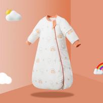 Rudens ir žiemos storas grynos medvilnės kūdikių miegmaišis su apsauga nuo spardymosi ir atlenkiamomis rankovėmis 73 (6-12 months) beige