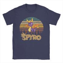 Vintage Spyro the Dragon T-Shirts Men Crewneck Cotton T Shirt  Short Sleeve Tee Shirt 4XL 5XL 6XL Tops S gray