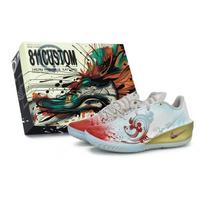 Nike G.T. Cut 4 811 Manufacturing, Red Pattern Breakthrough, Special Shoe Box Slip Resistant Low top Basketball Shoes IB6728-100(Team80-SBOX) 40.5 black