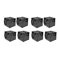 Tinklinis tvenkinio augalų krepšelis Vandens augalų auginimo maišelis Daugkartinio naudojimo dideli sodinimo vazonai su rankenomis vandens lelijoms, lotosams, vandens augalams auginti 8pcs Square black