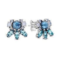Pandora Crystal Inlay 925 Silver Earrings Women earrings Blue 290721NMBMX Box gray