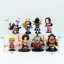 Anime One Piece 8pcs Figures Figure Dolls Playthings Cute Luffy Oka Shichibukai Ace Boa Hancock Jinbe Set Toys Full Collection black