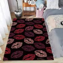 Raudonai violetinės spalvos gradientas lūpoms Retro stiliaus kilimas Elegantiškas minkštas neslystantis grindų kilimas svetainėms, miegamiesiems, vintažiniams namų erdviams 40x60cm gray