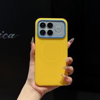 For Xiaomi POCO F8 Ultra Case Fashion Hard PC Blue Magnetic MagSafe Protective Back Cover For POCO F8 Pro F8Ultra Phone Shell Poco F8 ultra geltona