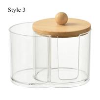 Cotton Round Pad Holder Powder Puff Storage Box Home Cotton Swab Box Makeup Organizer Dustproof Portable Durable Bathroom Jar beige