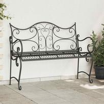 Garden Bench 2 Seater 114 x 56.5 x 90 cm Steel Silver Grey