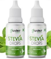 Grandeur Zero Colorie Sugar Free Stevia Drops, No Maltodextrin No Dextrose, For Keto Diet & Weight Watchers, Sugar Substitute - 40ml (800 serving