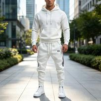 Men's Casual Striped Pants with Webbing Design, Loose Fit Tapered Joggers for Spring and Summer XL balta