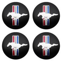 4 vnt. 56/60/65 MM Automobilio ratlankio dangtelio centrinis lipdukas Ford Mustang Kuga Fiesta Mondeo Ecosport emblemai Logotipas Automobilio lipdukai Aksesuarai 4Pcs 65mm Sticker black