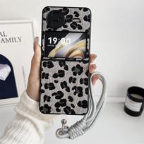 For Samsung Galaxy Z Flip 5 6 4 3 5G Leopard Print Case Clear Hard PC Luxury Shockproof Phone Cover For Samsung Z Flip6 Flip5 For Samsung Galaxy Z Flip 3