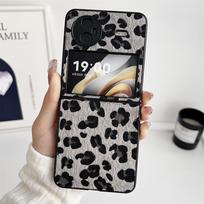 For Samsung Galaxy Z Flip 5 6 4 3 5G Leopard Print Case Clear Hard PC Luxury Shockproof Phone Cover For Samsung Z Flip6 Flip5 For Samsung Galaxy Z Flip 5 brown
