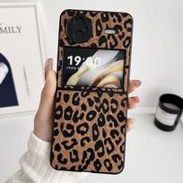 For Samsung Galaxy Z Flip 5 6 4 3 5G Leopard Print Case Clear Hard PC Luxury Shockproof Phone Cover For Samsung Z Flip6 Flip5 For Samsung Galaxy Z Flip6 brown