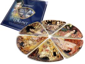 Carmani, Klimt decorative and utility glass plates (6 pieces/mix of 6 patterns)