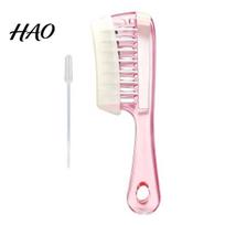 Portable Hair Oil Dispenser Applicator Comb, Refillable Scalp Applicator, Leak Proof Men Women Comb Dispenser, Massaging for rožinė