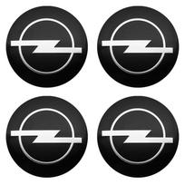 4 vnt. Automobilio ratų centriniai dangteliai Ženkliukas Lipdukas Lipdukai Opel Corsa Astra Insignia Vectra Zafira Meriva Mokka Grandland Vivaro black