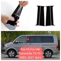 For Fit For VW Caravelle T5/T6  2003- 4pcs Covers Center Film Column B C Pillar Posts Sticker Car Accessories 2003-2021 4pcs black