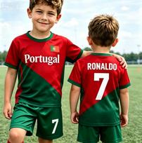 2026 Portugalijos Fano Futbolo Marškinėliai Trumpomis Rankovėmis Berniukams/Mergaitėms Sportiniai Marškinėliai Treniruočių Kostiumo Marškinėliai 110 red