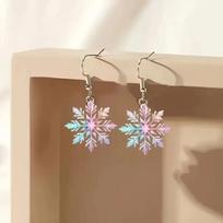 Christmas Snowflake Earrings, Hanging Accessories, Unique Club Decoration Gifts beige