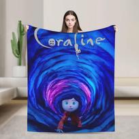 Koralinės filmo pledai Pikniko flanelinis plonas pledas sofai, foteliui Šiltas minkštas dizainas Kokybiškas lovatiesė Dovanojimo idėja 76x102cm blue