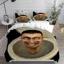Game Skibidi Toilet Arale Beding Set 3D Printed Suitable for Bedrom Soft Duvet Cover Set With Pilowcases Children Kids Home Textile 135*200cm Eu-Single black