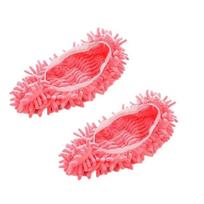 2pcs Multifunction Lazy Mopping Slippers Microfiber Cloth Home Floor Dust Cleaning Washable Shoes Cloth for Easy Cleaning red