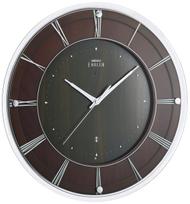 Seiko Clock Wall Dark Brown Wood Diameter 360 x 48 Radio SEIKO EMBLEM HS558A Clock, Finish, mm, Controlled, Analog,