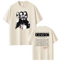 2026 filmo apsėdimas Būk atsargus, ko linki Grafinis T-shirt Vyrams Moterims Vintage Siaubo Laisvas T-shirt Lengvi Kvėpuojantys ir Patogūs Drabužiai M beige