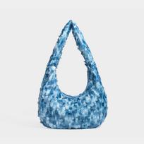 Fashion Niche Sequin Bag, Casual Dumpling Bead Bag, Light Luxury Armpit Bag, High-quality Shoulder Bag dangaus mėlyna spalva