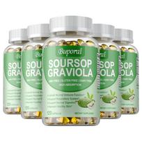Buporai Soursop Graviola 1000mg Capsules — Immune Support, Daily Wellness, Nutritional Support 120*5