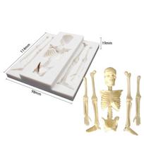 Skeleton Halloween Skeleton Body Silicone Molds Fondant Cake Decorating Tools Sugarcraft Candy Clay Chocolate Gumpaste Mold ONE SIZE white