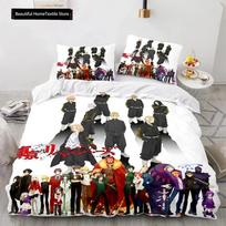 Tokyo Revengers Ryuguuji Ken Sano Manjiro 3D NEW Duvet Cover Pillowcase Bedding Set Adult Boy Girl Bedroom Single Double Large EU Single 135*200cm/53x79in 3pcs white
